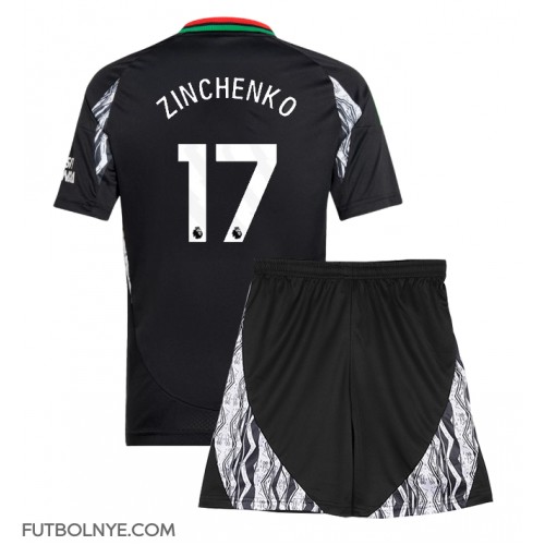 Camiseta Arsenal Oleksandr Zinchenko #17 Visitante Equipación para niños 2024-25 manga corta (+ pantalones cortos)